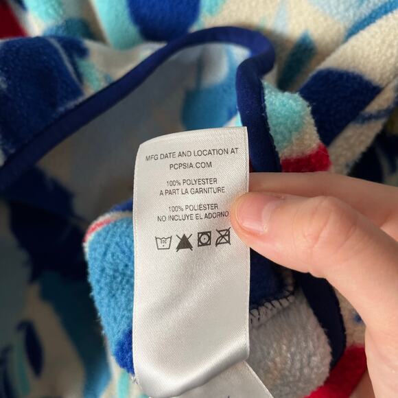 Patagonia Synchilla Snap T Feather Dance Red Blue White Fleece Pullover XS - Picture 7 of 7